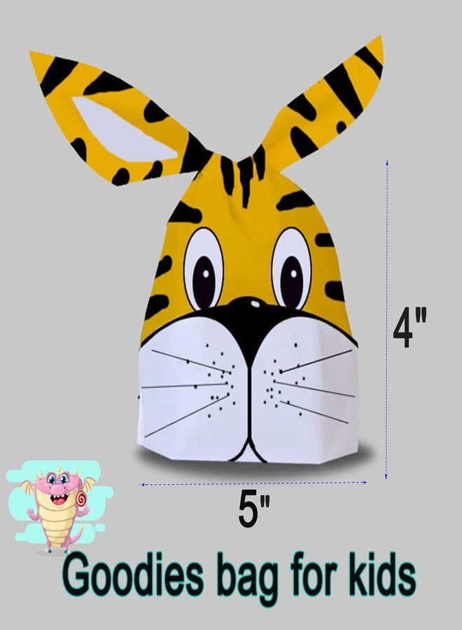RORANIC 50 Pack Candy Gift Bags,Cute Tiger Small Goodie Bags for Kids Birthday Party, Cellophane Bags for Treats,Cooky,Cookies,Toys,Snacks,Baby Shower Party Favor Bags - Image 4